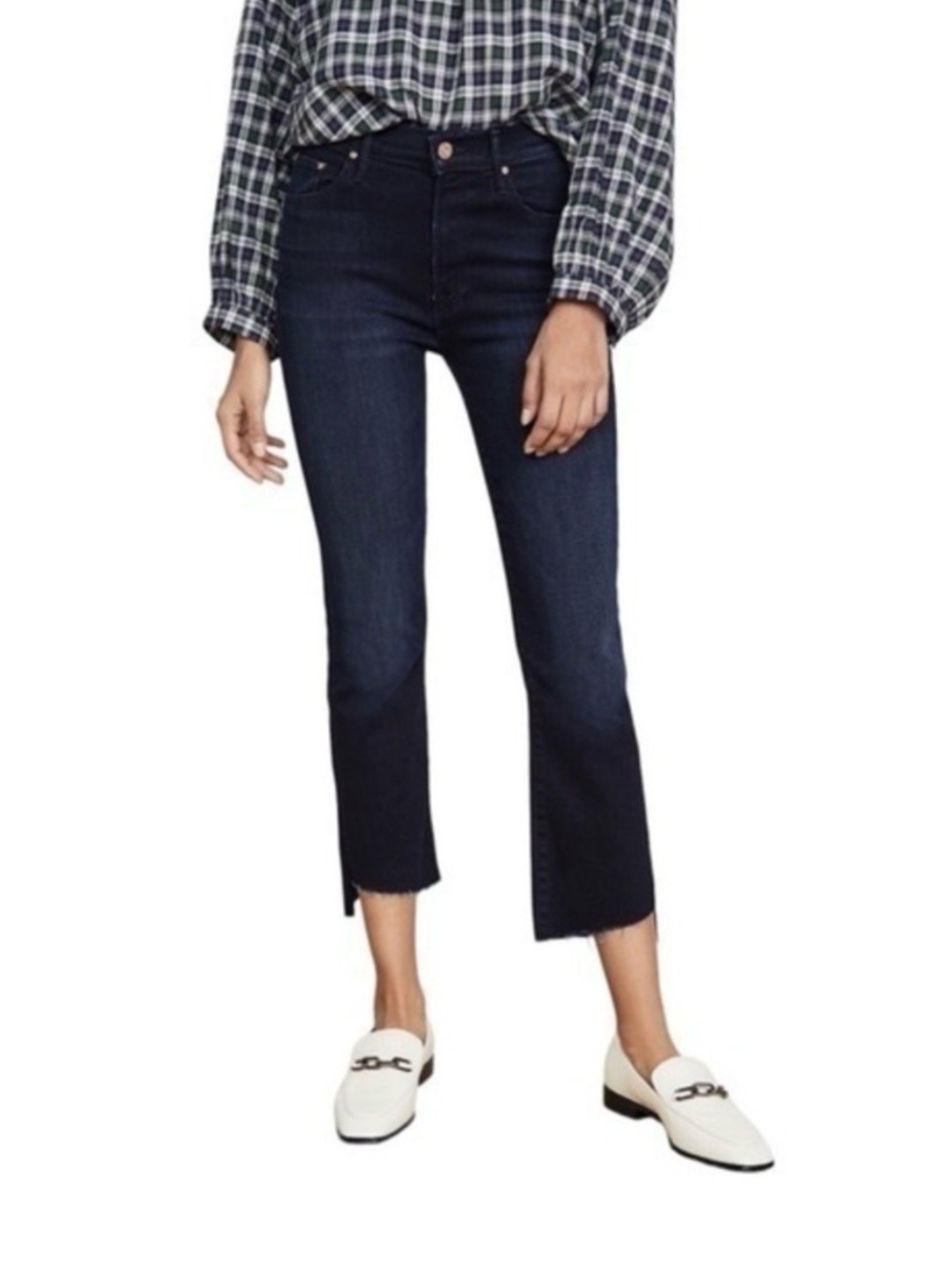 The MOTHER Insider Crop Step Fray in After Party Size 24